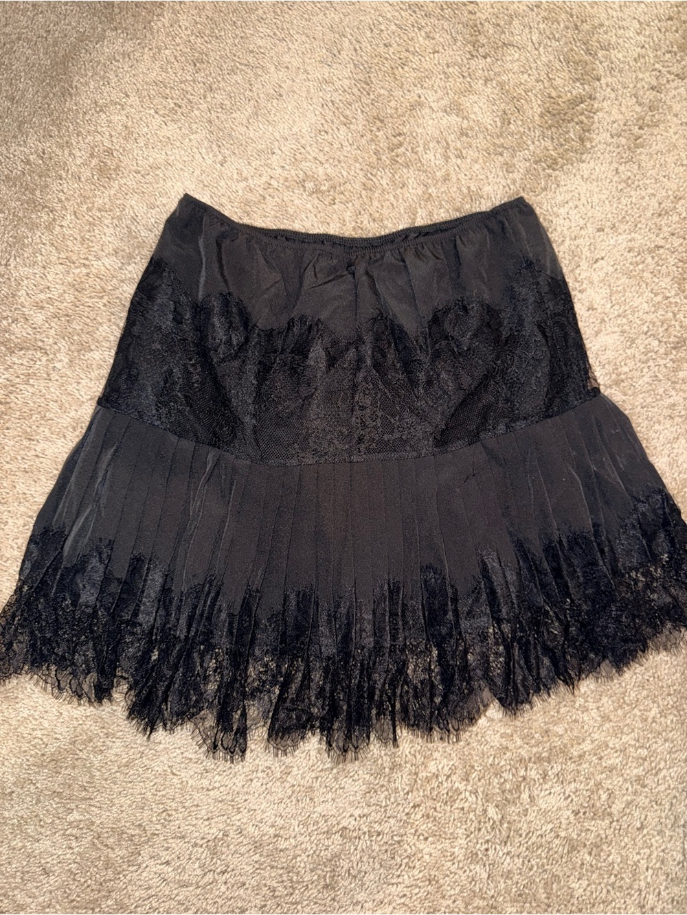 Black Lace Pleated Skirt - Women's Skirt
